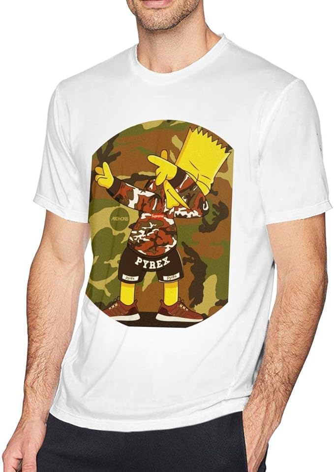 Yhppds Supreme Cool Bart Simpson Mens T Shirt Comfortable Black