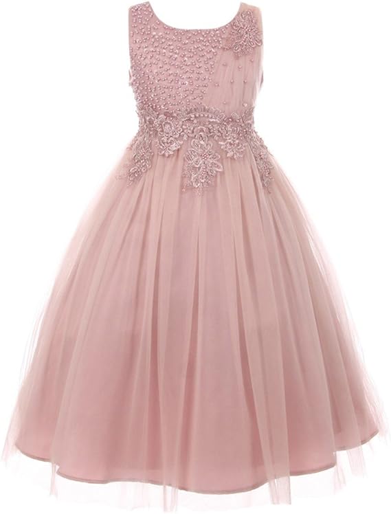 dusty rose kids dress