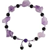 Jewever Raw Amethyst bracelet for Women Gemstone Braided | Handmade,Jewelry for Woman,Healing Crystals and Gemstones, Powerful Energy,Yoga,Meditation,February Birthstone,Birthday Gifts