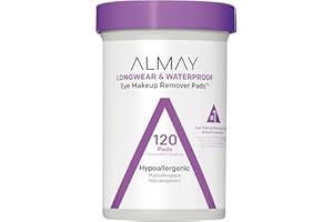 Almay Eye Makeup Remover Pads, Longwear & Waterproof, Hypoallergenic, Fragrance-Free, Ophthalmologist Tested, Stocking Stuffer for Women, 120 count