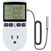 SUMKLIN Plug in Digital Thermostat Temperature Controlled Outlet, 1800W 120V 15A Heating Cooling Control for Reptile, Incubation, Aquarium, Refrigerator, Home Brewing