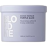 BLONDME Bond Repair Purple Mask for Blonde Hair | Neutralizes Yellow & Brassy Tones | Maintain, Refresh, & Enrich | For Moisturized, Healthy-Looking Cool-Toned Blondes