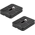 Neewer Pack of 2 PU-50 50 mm Universal Metal Quick Release Plate with 1/4 Inch Screw, Compliant with Standard for Camera Trip