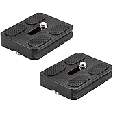 Neewer Pack of 2 PU-50 50 mm Universal Metal Quick Release Plate with 1/4 Inch Screw, Compliant with Standard for Camera Tripod Ball Joint (Black)