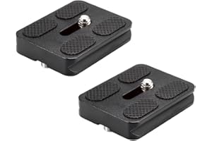 Neewer Pack of 2 PU-50 50 mm Universal Metal Quick Release Plate with 1/4 Inch Screw, Compliant with Standard for Camera Trip