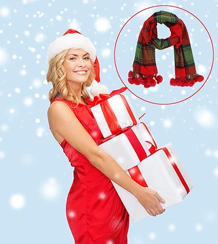 Jaweaver Cute Plaid Blanket Scarf For Adults Cashmere Like Acrylic