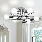 XINGSIYUELYX 6-Light Chrome Sputnik Ceiling Light