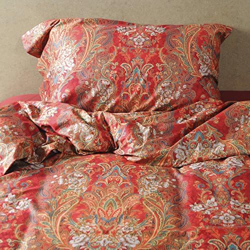 Homehug Royal Luxury Sateen 200 Thread-count 100% Cotton Colorful Flower 4pc Duvet Cover Sets Full Queen Size - Wrinkle Resistant - 100% 1 Year Quality Guarantee (Queen size, Orange)