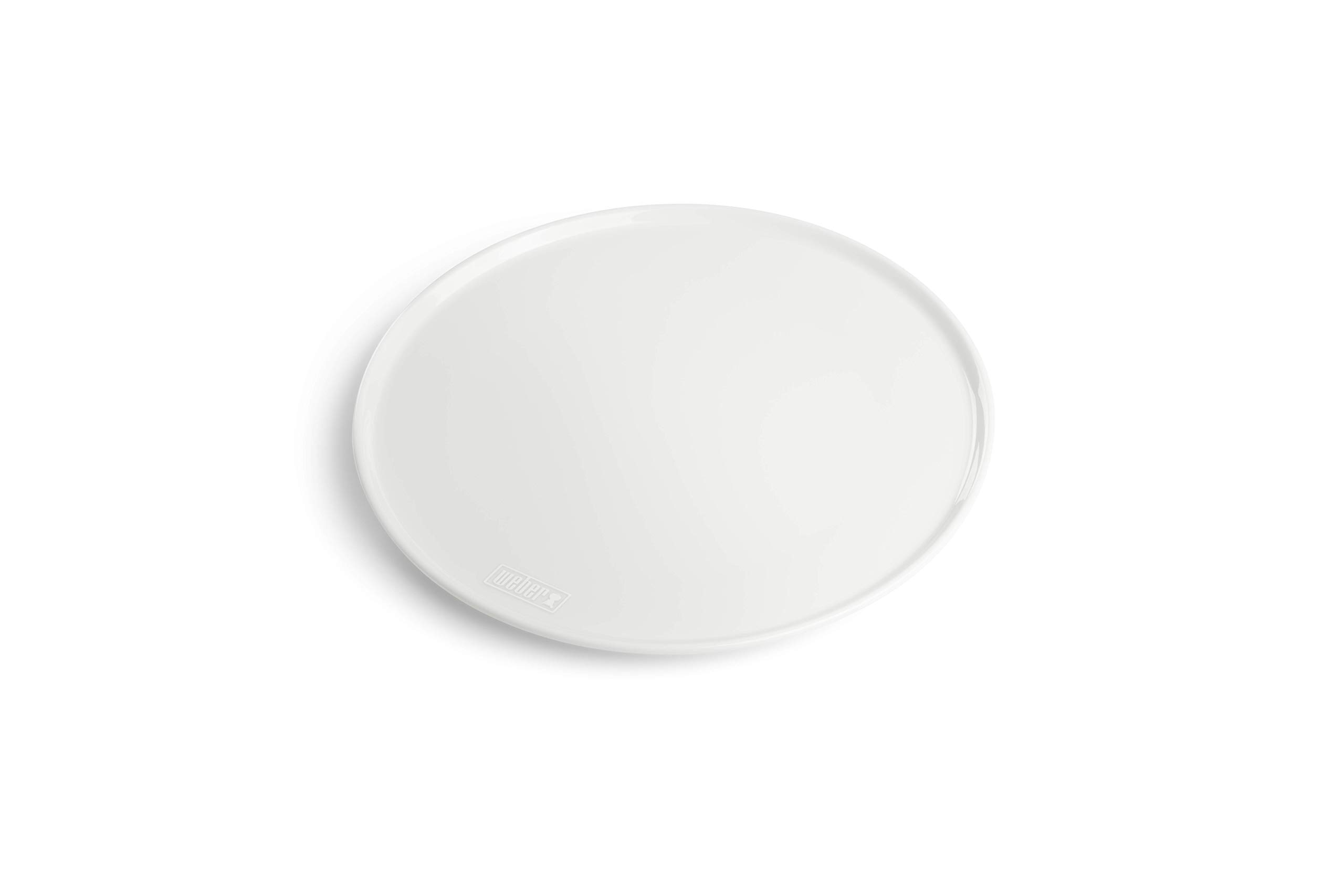 Weber Porcelain Pizza Plate (Ø 30cm) Set of 2, Made of Extremely Durable Scratch-Resistant Hard Porcelain, Perfect for Outdoor Use, Extra Reinforced Bottom, Dishwasher-Safe - White (17883)
