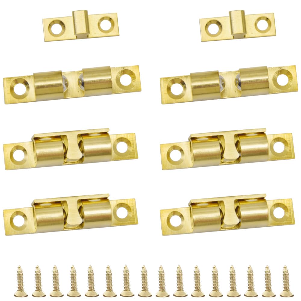 CEEYSEE 6 Pcs Double Roller Catch Ball Tension Catch 50mm Furniture Latch for Internal Doors,Wardrob,Cupboard,Kitchen Catch(UGK5)