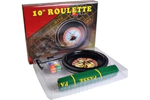 NIHUIFA Casino Roulette 10 Inch Game Set With Tablecloth and Chips for Party Entertainment - Board Game