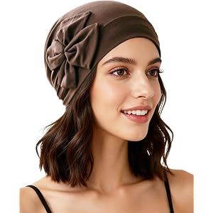 ORKSEA Chemo Headwear for Women Flower Design Beanies with Stretch Elastic Turbans Soft Cancer Hats Head Coverings Scarf