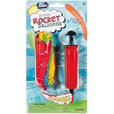 20 Rocket Balloons with Pump,(Colors May Vary),Various Packaging. | Age 5+, Colorful Inflatable Party Favors for Backyard Games, Birthdays, Outdoor Fun, Inflate, Release and Watch Them Zoom