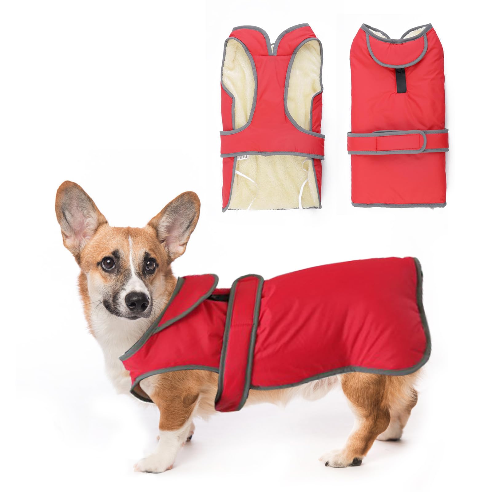 PETCUTE Dog Fleece Jacket Dog Winter Coat Warm Winter Jacket for Dogs Small Medium Large Size