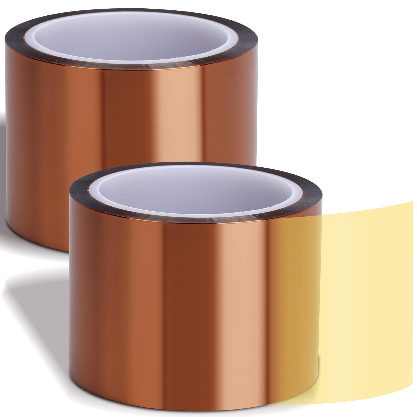 Photo 1 of 2 Rolls 75mm × 50m (164ft) Sublimation Tape Heat Transfer Tape, Heat Resistant Tape Sublimation Bulk, Brown Heat Transfer Tape for Sublimation Press Electronic Soldering Insulation, No Residue