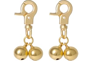 Xthrotsenk 2 Pcs Gold Bells for Dog Collars Cat Bell for Pet Collar Pet Bell with Heavy Duty Snap Clips Pet Pendant Accessories Pet Christmas Gift Training Pet Collar Charms