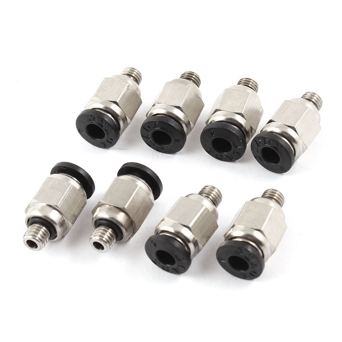 sourcingmap 8 Pcs M5 Male Thread to 4mm Hole Tube Connect Straight Quick Fittings