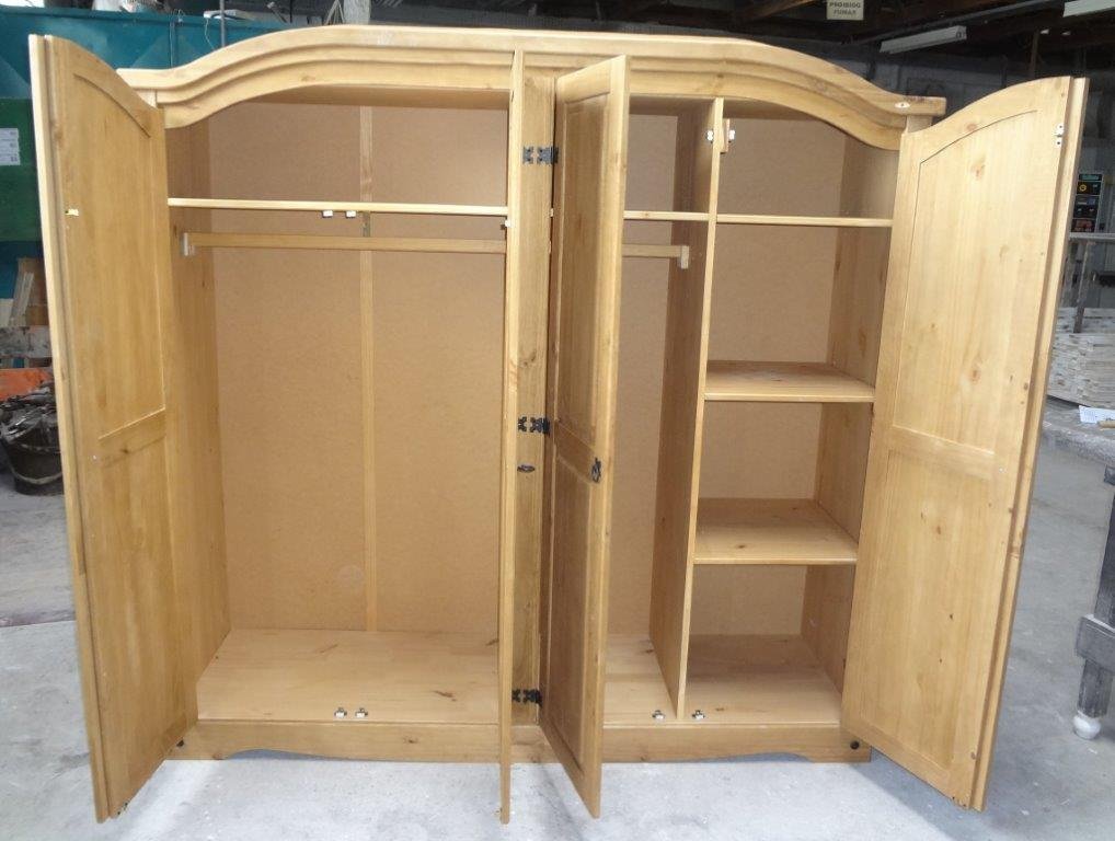 Extra Large Wooden Bedroom Wardrobe Solid Waxed Pine Finish Storage eBay