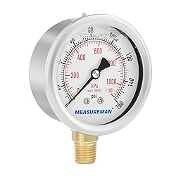 MEASUREMAN 2-1/2inch Dial Size, Oil Filled Pressure