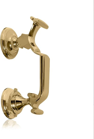XFORT Polished Brass Doctor Door Knocker Scroll Design Front Door