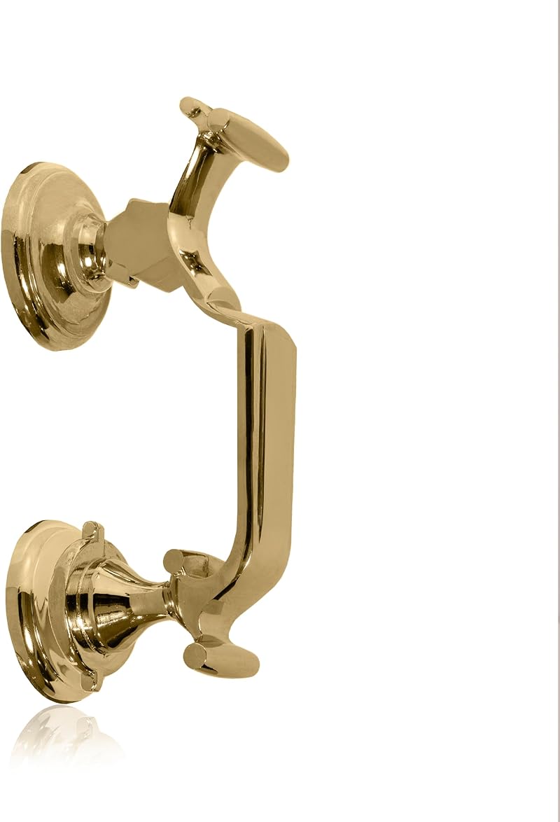 XFORT Polished Brass Doctor Door Knocker Scroll Design Front Door
