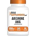 BulkSupplements.com AAKG Capsules - Arginine AKG Supplement, Nitric Oxide Supplement - Pure & Gluten Free, 4 Capsules per Serving (2500mg), 240 Capsules (Pack of 1)