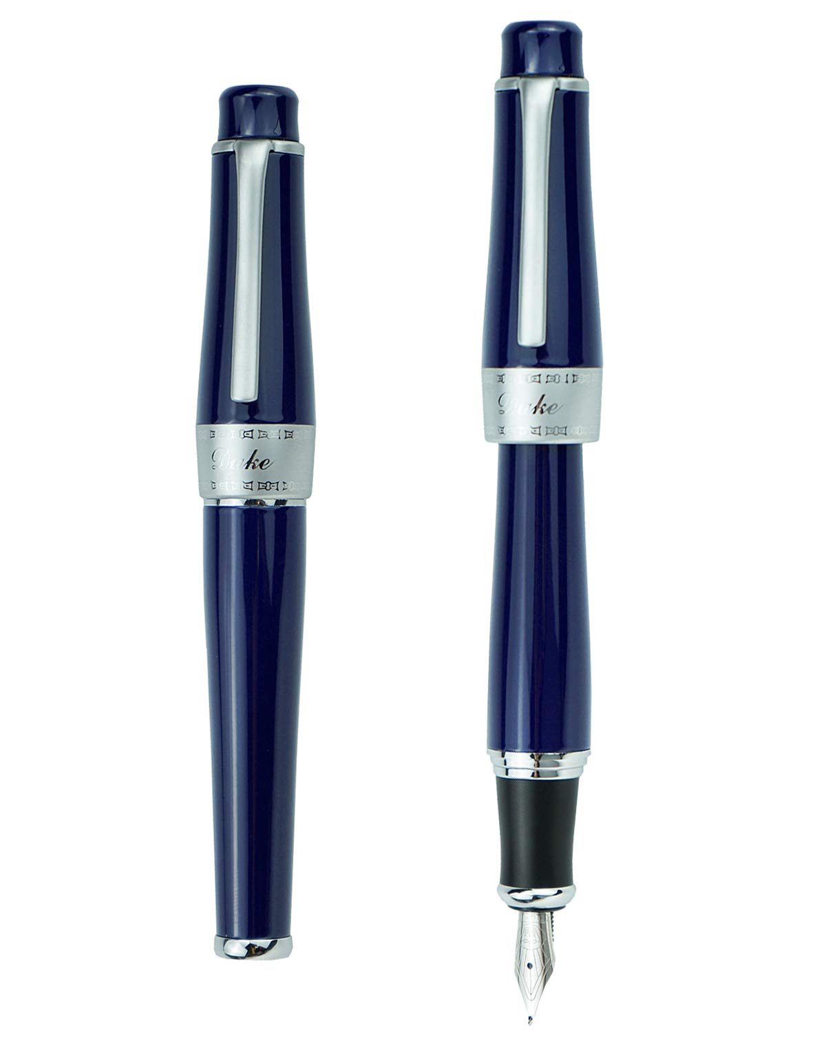 Duke Charlie Chaplin Commemoration Bent Nib Fountain Pen Dark Blue, Calligraphy Collection Fude Pen 0.5-1.2mm line