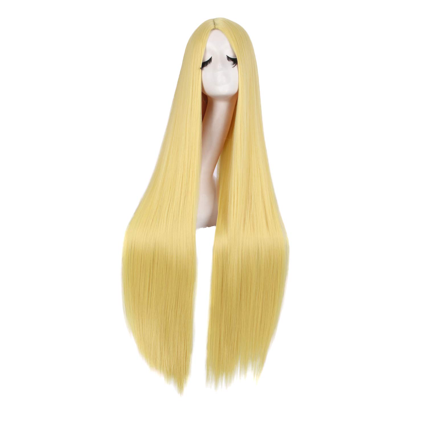 MapofBeauty 40 Inch/100cm Fashion Straight Long Costume Anime Cosplay Wig (Gold)