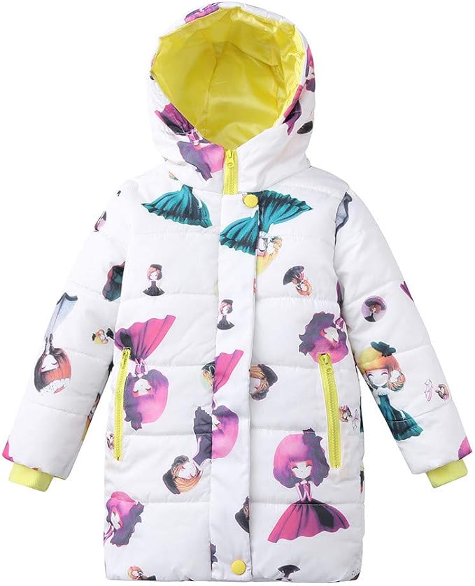 Amazon Co Jp キッズ ガールズ ダウンジャケット 子供服 ダウンコート 女の子 ジャケット人物柄 かわいい フード付き アウター ベビー服 ロング丈 軽量 保温 厚さ増量 秋冬服コートチェック 上着 暖かい おしゃれ 人気 普段着 お出かけ 新年 プレゼント ホワイト 160
