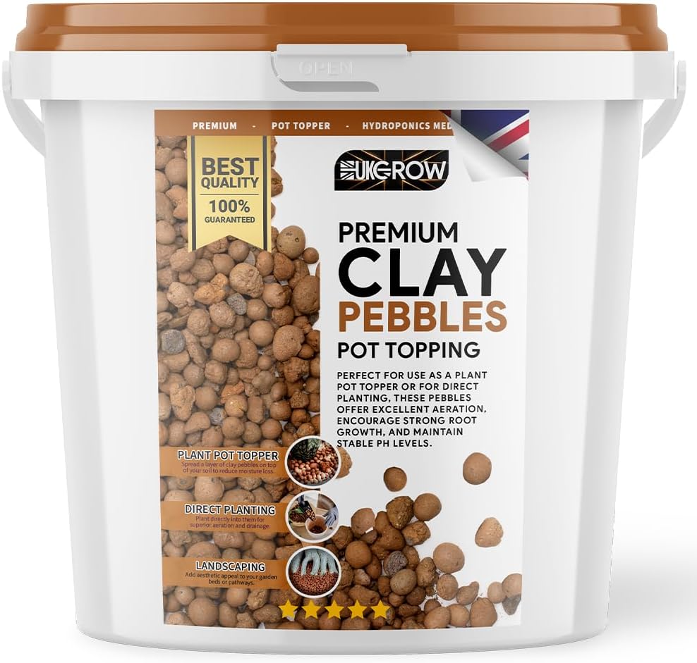 UK GROW 10L Premium Clay Pebbles Substrate Hydroponics GROW