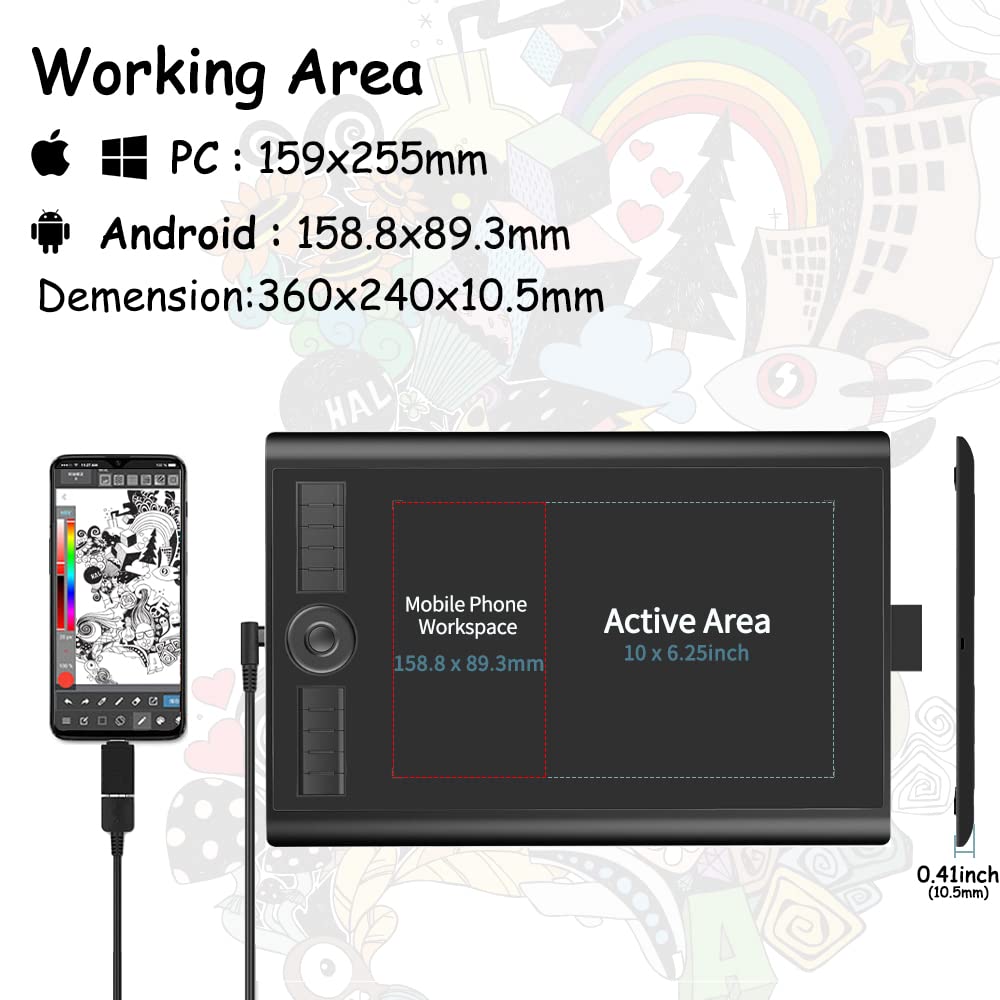 Mua Drawing Tablet GAOMON M10K PRO 10 x 6.25 inches Large Graphic ...