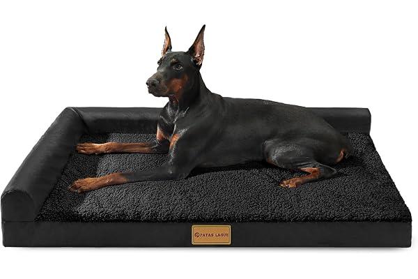 Patas Lague Orthopedic XL Dog Bed Large Sized Dog 107x71cm, Waterproof L Bolster Big Large Pet Sofa Beds with Removable Washa