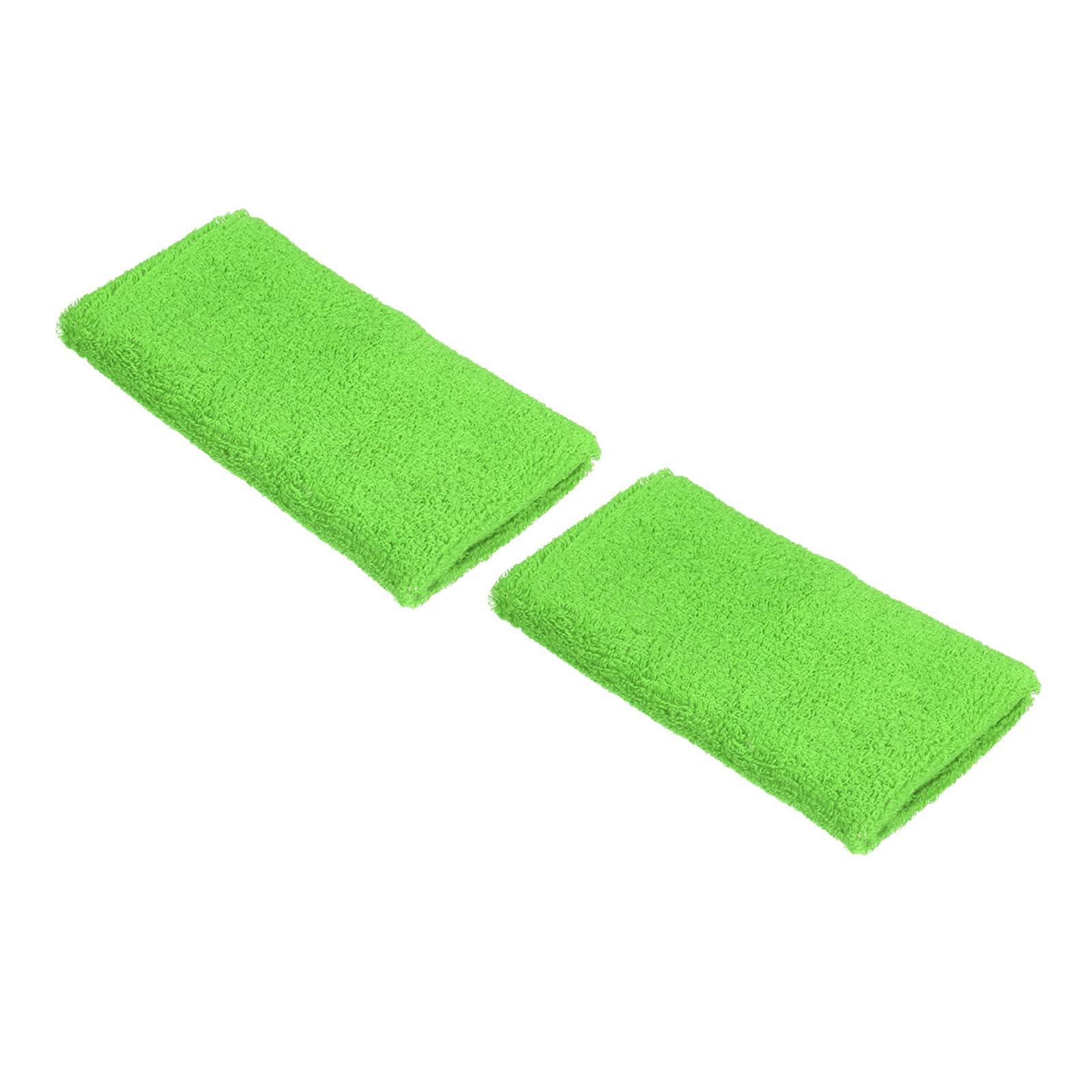 PATIKIL Sports Wristbands 8x15cm, 2 Pack Cotton Terry Cloth Absorbent Sweatband for Tennis Basketball Working Out Athletic Running, Green