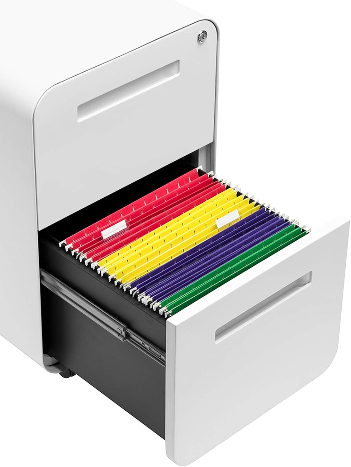 Stockpile 2-Drawer Modern Mobile File Cabinet, Commercial-Grade (White): Kitchen & Dining