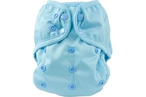 OsoCozy One Size Cloth Diaper Covers - Adjustable Snap Fit & Double Leg Gussets for Baby Boys & Girls from 8-35 Pounds. Use with Prefold, Flat or Fitted Cloth Diapers or Snap-in Inserts.