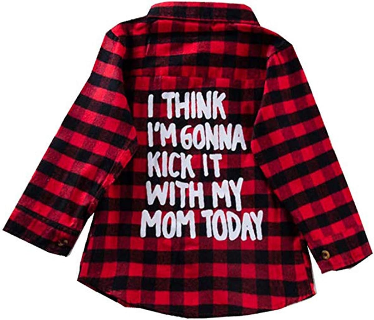 baby red plaid shirt