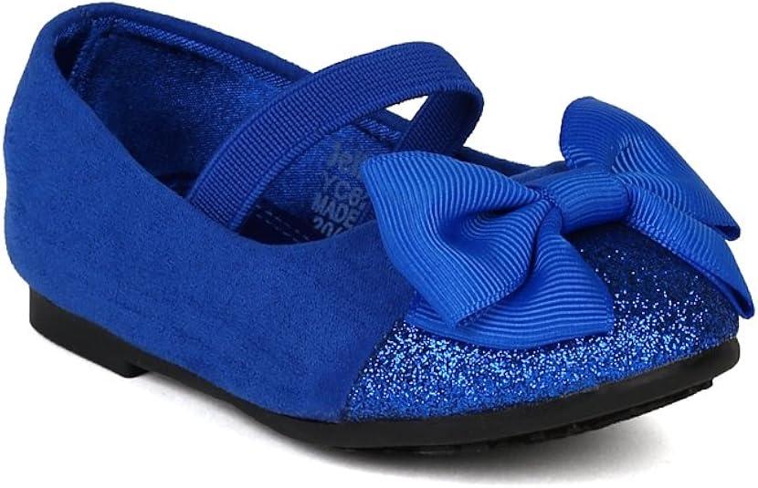 JELLY BEANS Girl Suede Glitter Cap Toe Bow