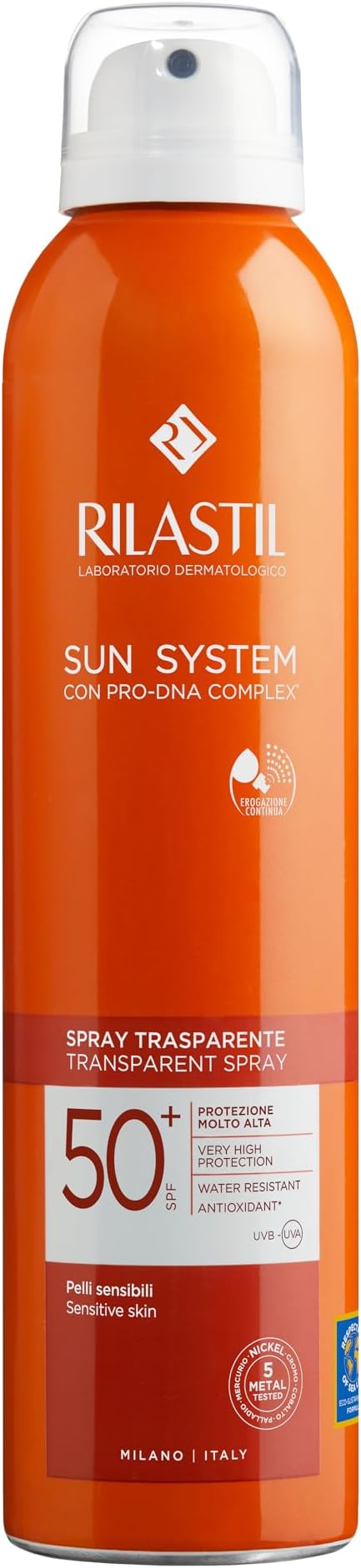 Rilastil Sun System SPF50+ Transparent Spray 200ml Water Resistant Sunscreen