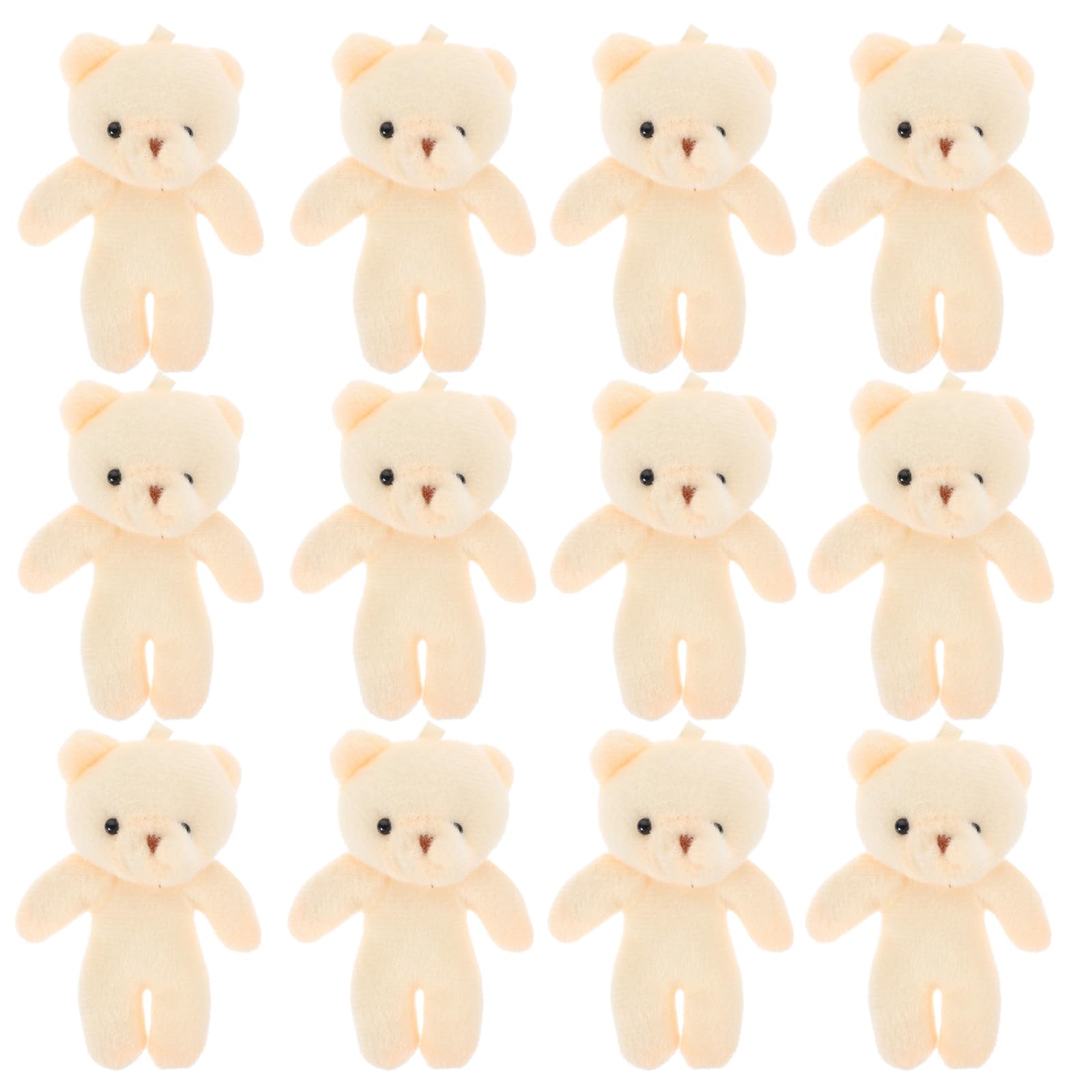 MAGICLULU 12Pcs Mini Keychain Stuffed Bear Plush Stuffed Bear Doll Jointed Soft Tiny Doll Tiny Small Bulk for DIY Keychain Party Favor