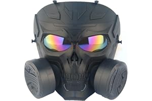 JOYASUS Dummy Gas Mask, Airsoft Tactical Gear Cosplay Full Face Mask with Double Fan for Paintball Costume Halloween