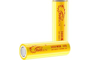 Imren 3000 40A,3.7V Rechargeable Battery Flat Top Batteries（2pcs）