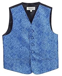 Gioberti Kids and Boys 4pc Paisley Vest Set, Royal