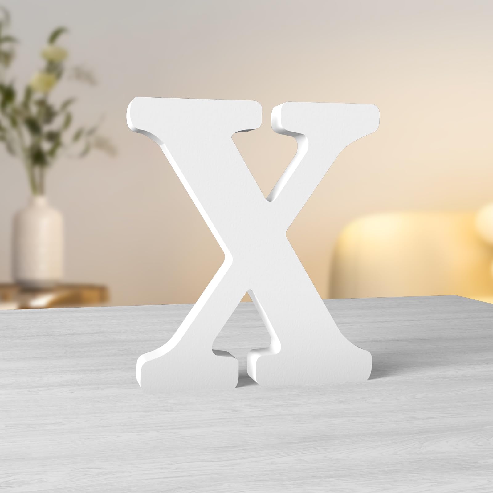 Aruatu 6 Inch White Wood Letters for Wall Decor and Craft Projects — image 1