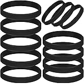 MATEPLUS 12 Pcs Rubber Bracelets Silicone Wristbands 12 Colors/Black/Green/Yellow/Orange/Blue/Purple/Red/Pink, Sport Elastic Silicone Bands