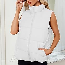 Century Star White Puffer Vest for Women's