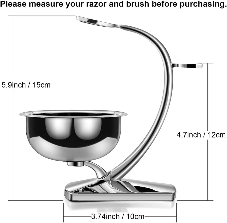 Deluxe Chrome Shaving Stand with Bowl，Men’s Gift Idea Shave Stand for Your Shaving Brush and