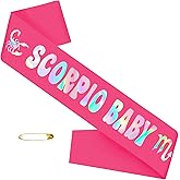 JXYCBZYing SCORPIO BABY Sash with Iridescent Foil, Hot Pink Zodiac Scorpio Birthday Sash, October November Birthday Sashes, Horoscope, Astrology Bday Party Decorations, Ideas, Gifts, Jokes and Favors