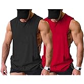 COOFANDY Men Workout Tank Top 2 Pack Gym Bodybuilding Sleeveless Muscle T Shirts