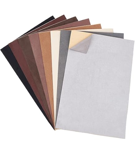 Patch Réparation Auto-Adhésif Faux Suède 8 Styles - Tissu Marron Pour Canapé Voiture Sacs