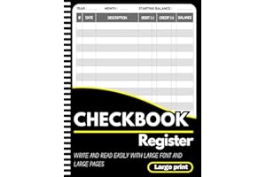 Checkbook Register Large Print